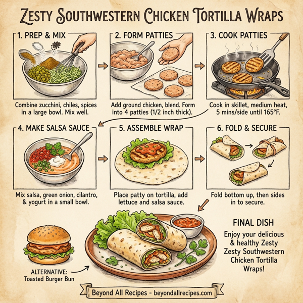 Zesty Southwestern Chicken Tortilla Wraps instructions