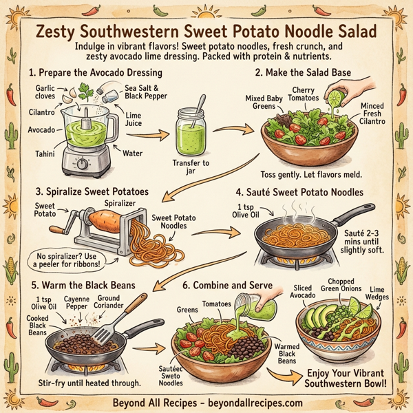 Zesty Southwestern Sweet Potato Noodle Salad instructions