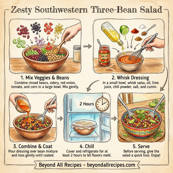 Zesty Southwestern Three-Bean Salad instructions
