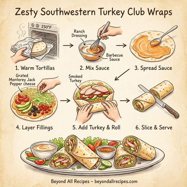 Zesty Southwestern Turkey Club Wraps instructions