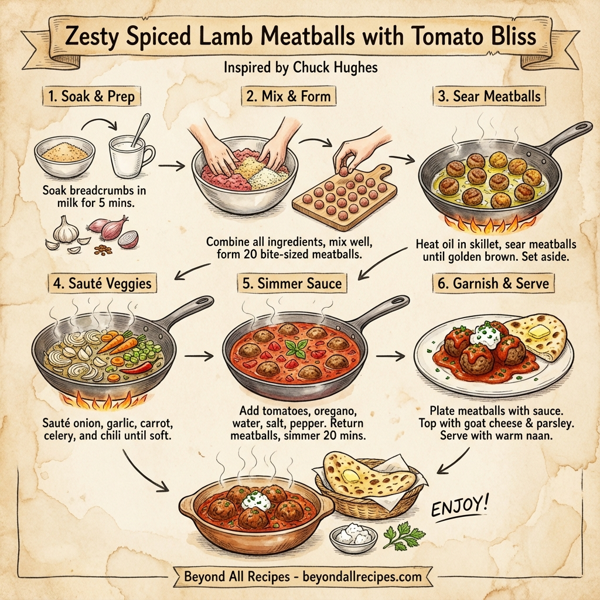 Zesty Spiced Lamb Meatballs with Tomato Bliss instructions