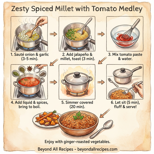 Zesty Spiced Millet with Tomato Medley instructions