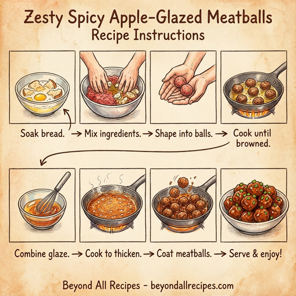 Zesty Spicy Apple-Glazed Meatballs instructions