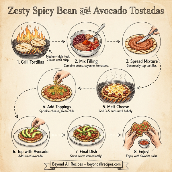 Zesty Spicy Bean and Avocado Tostadas instructions