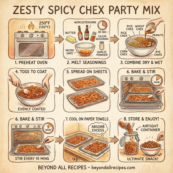 Zesty Spicy Chex Party Mix instructions