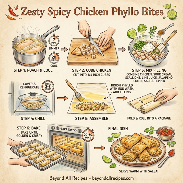 Zesty Spicy Chicken Phyllo Bites instructions
