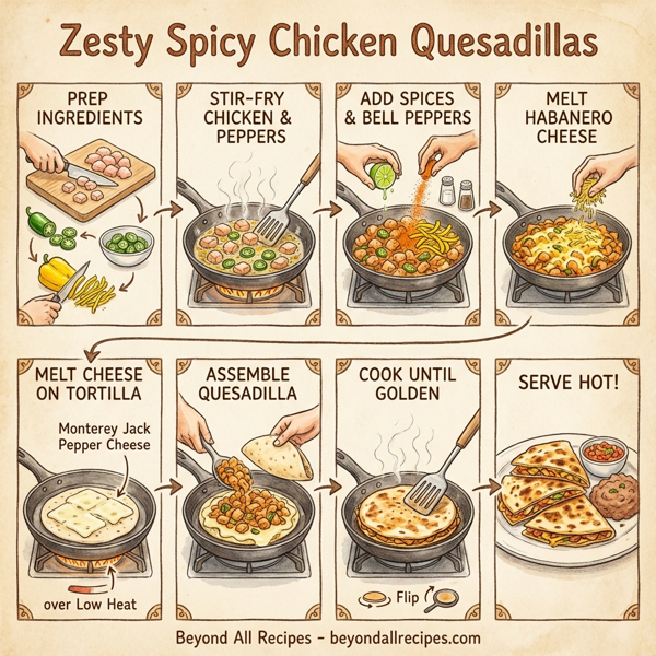 Zesty Spicy Chicken Quesadillas instructions