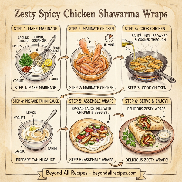 Zesty Spicy Chicken Shawarma Wraps instructions