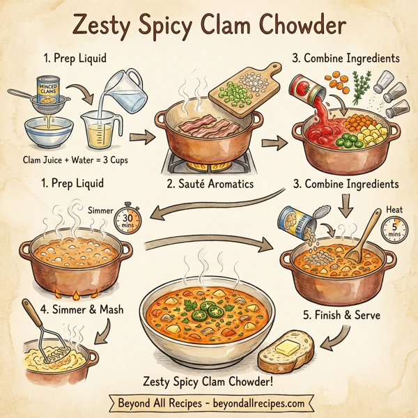 Zesty Spicy Clam Chowder instructions