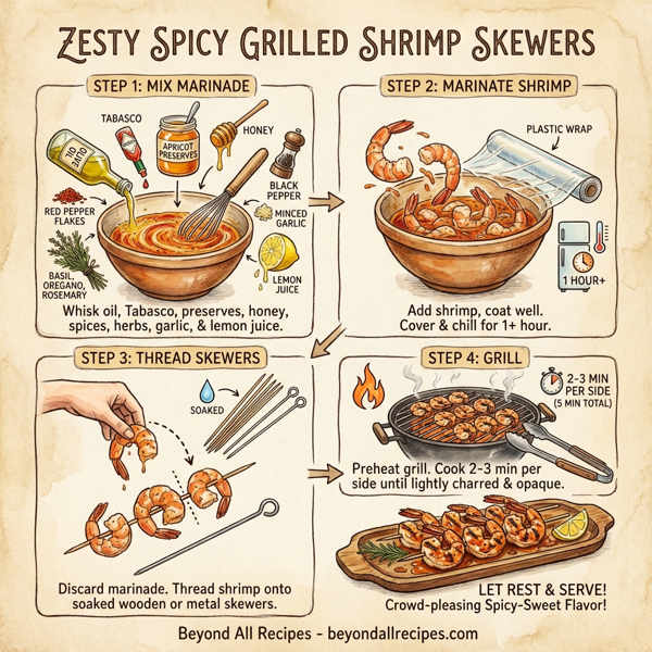 Zesty Spicy Grilled Shrimp Skewers instructions
