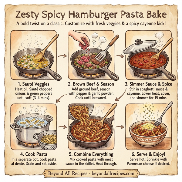 Zesty Spicy Hamburger Pasta Bake instructions