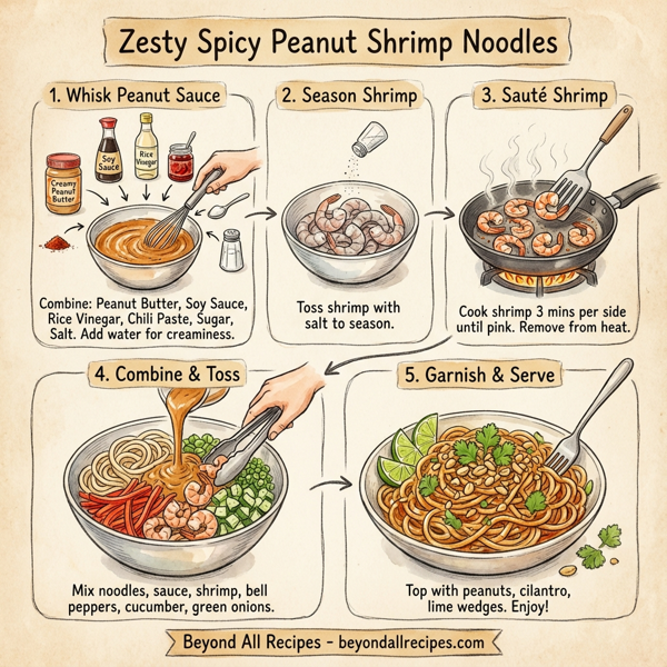 Zesty Spicy Peanut Shrimp Noodles instructions