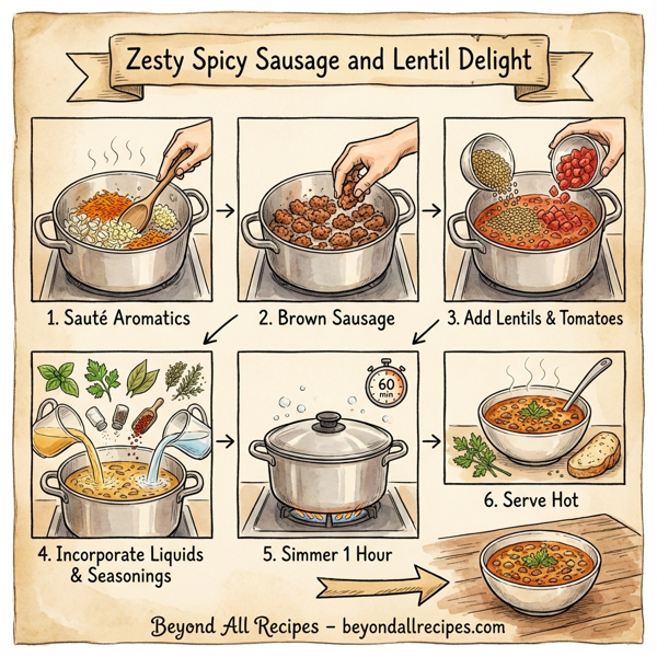 Zesty Spicy Sausage and Lentil Delight instructions