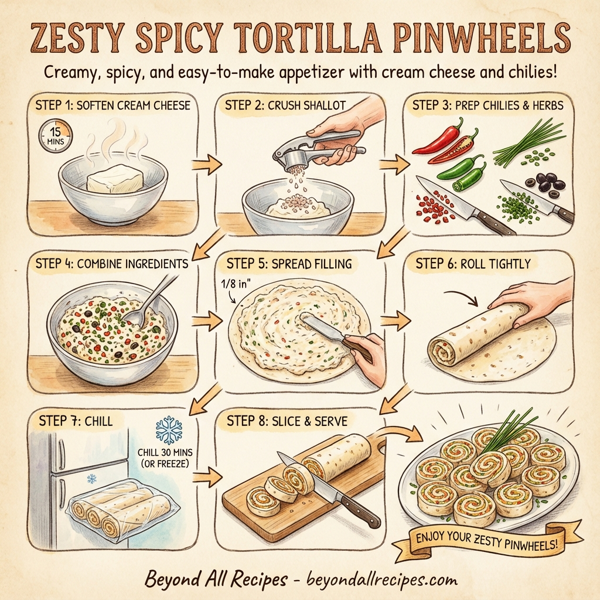 Zesty Spicy Tortilla Pinwheels instructions
