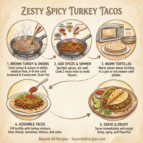 Zesty Spicy Turkey Tacos instructions