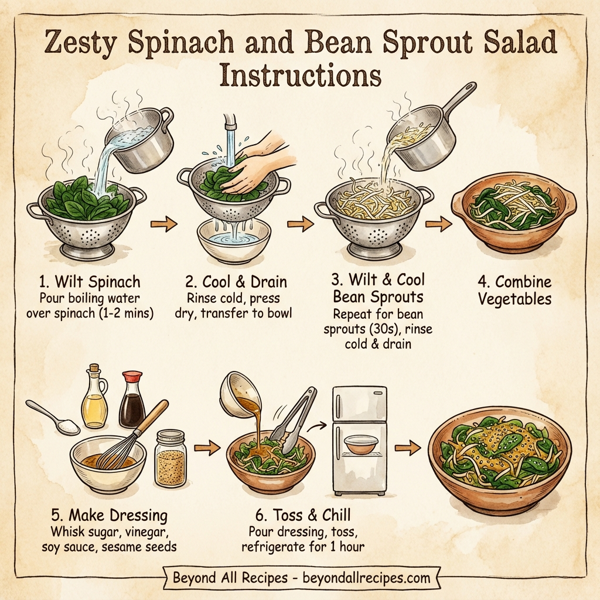 Zesty Spinach and Bean Sprout Salad instructions