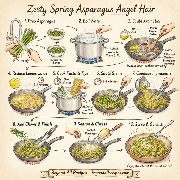 Zesty Spring Asparagus Angel Hair instructions