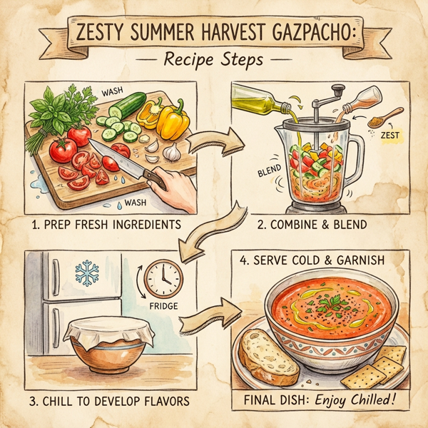 Zesty Summer Harvest Gazpacho instructions