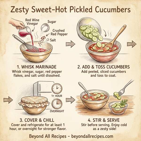 Zesty Sweet-Hot Pickled Cucumbers instructions