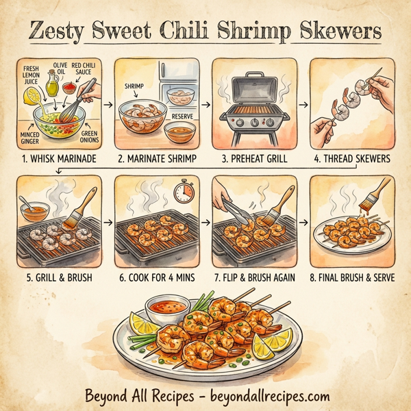 Zesty Sweet Chili Shrimp Skewers instructions