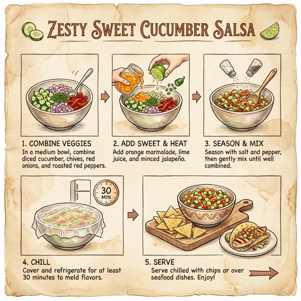 Zesty Sweet Cucumber Salsa instructions