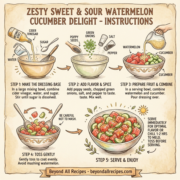 Zesty Sweet & Sour Watermelon Cucumber Delight instructions