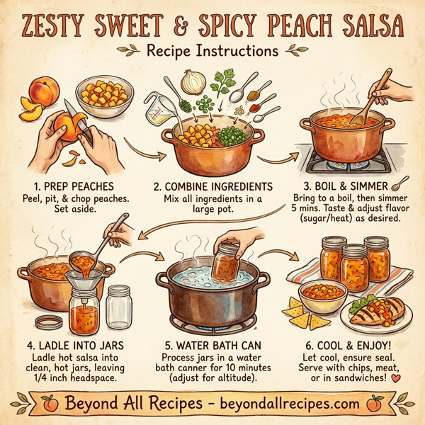 Zesty Sweet & Spicy Peach Salsa instructions