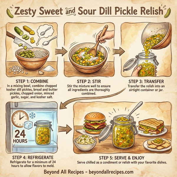 Zesty Sweet and Sour Dill Pickle Relish instructions
