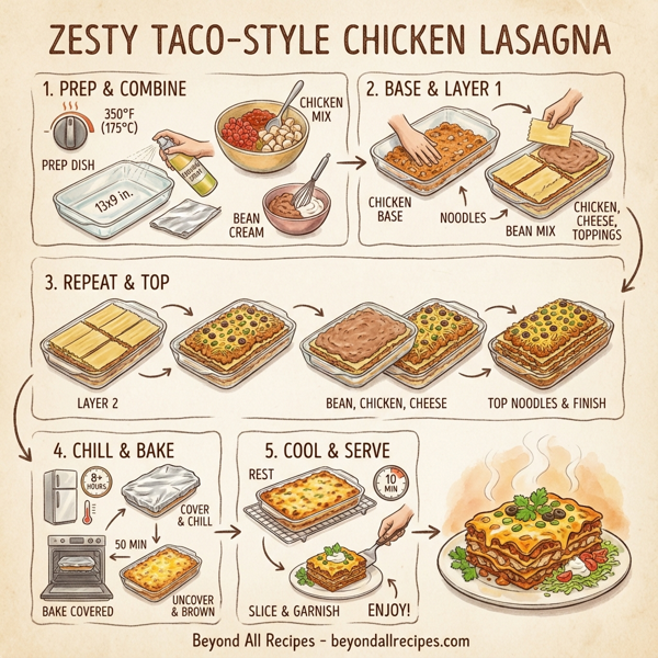 Zesty Taco-Style Chicken Lasagna instructions