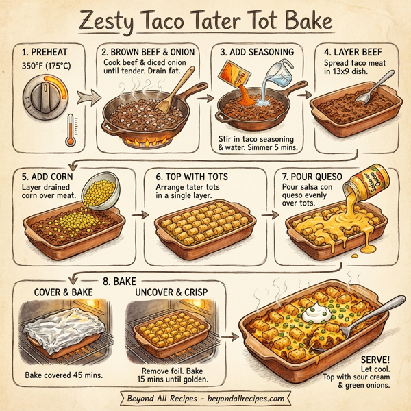 Zesty Taco Tater Tot Bake instructions