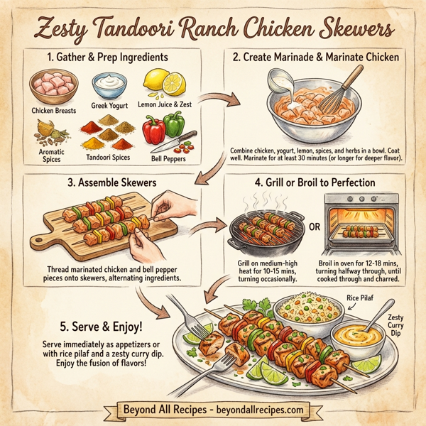 Zesty Tandoori Ranch Chicken Skewers instructions