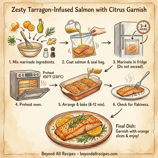 Zesty Tarragon-Infused Salmon with Citrus Garnish instructions