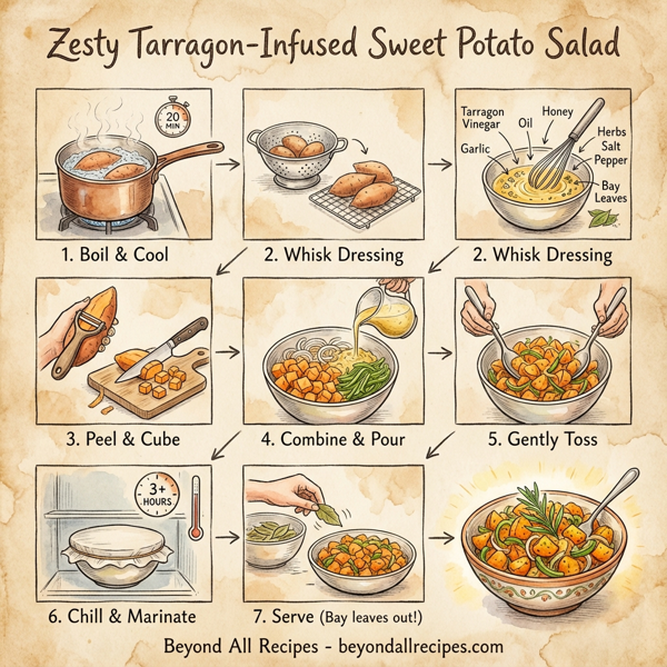 Zesty Tarragon-Infused Sweet Potato Salad instructions