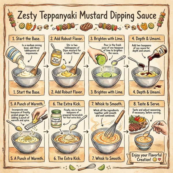 Zesty Teppanyaki Mustard Dipping Sauce instructions