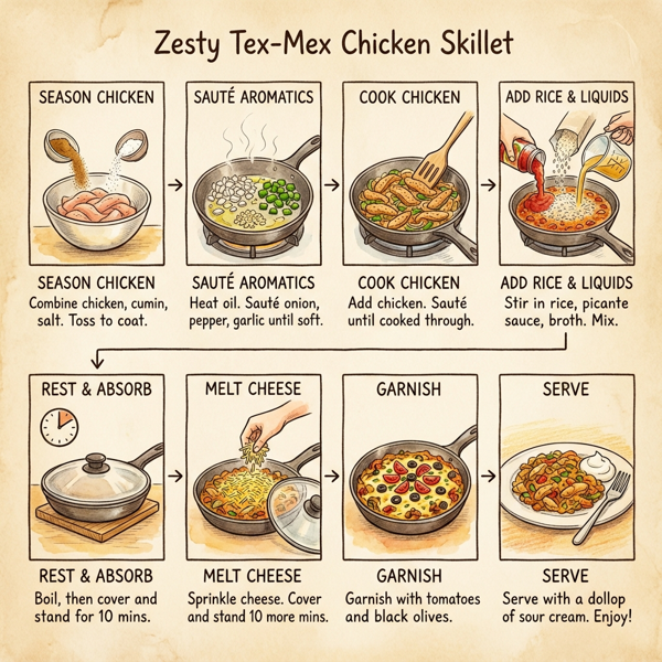 Zesty Tex-Mex Chicken Skillet instructions