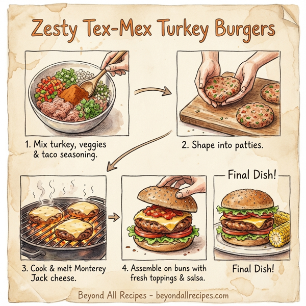 Zesty Tex-Mex Turkey Burgers instructions