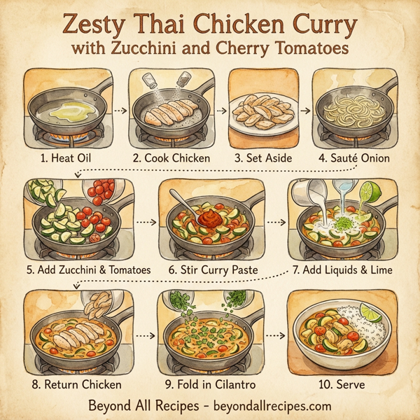 Zesty Thai Chicken Curry with Zucchini and Cherry Tomatoes instructions
