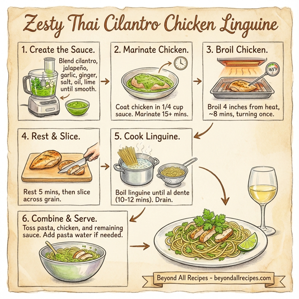 Zesty Thai Cilantro Chicken Linguine instructions