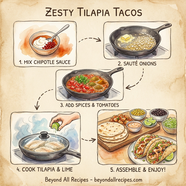Zesty Tilapia Tacos with Creamy Chipotle Sauce instructions