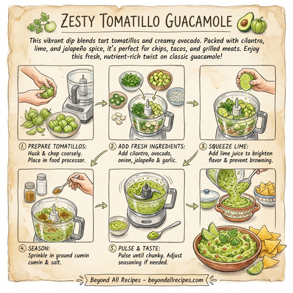 Zesty Tomatillo Guacamole instructions