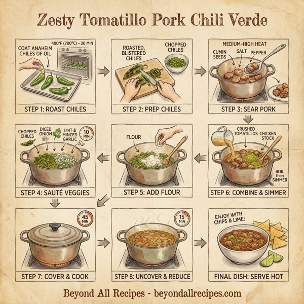 Zesty Tomatillo Pork Chili Verde instructions