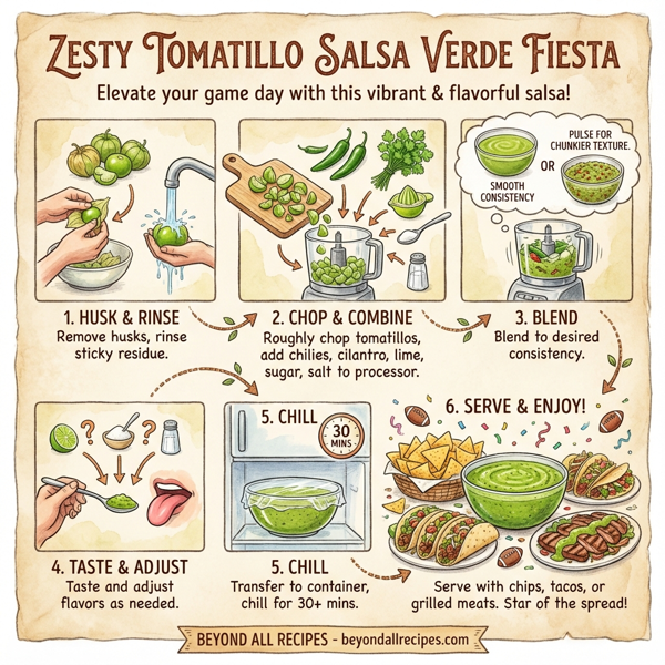 Zesty Tomatillo Salsa Verde Fiesta instructions