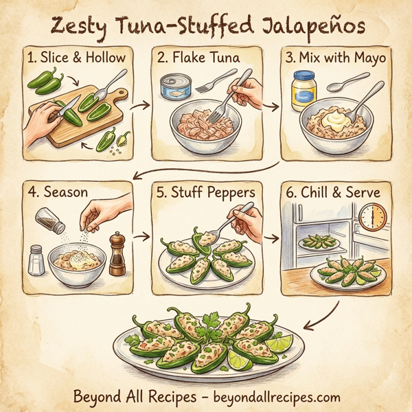 Zesty Tuna-Stuffed Jalapeños instructions