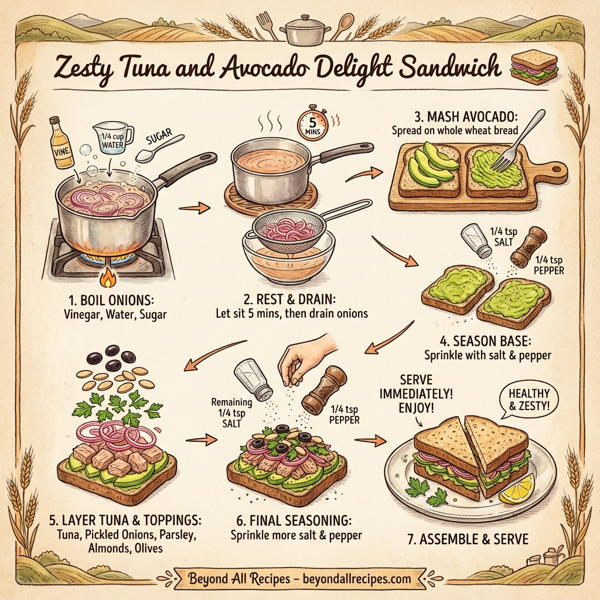 Zesty Tuna and Avocado Delight Sandwich instructions