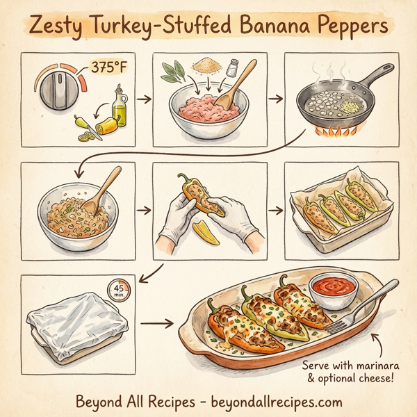 Zesty Turkey-Stuffed Banana Peppers instructions