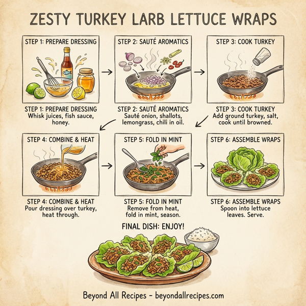 Zesty Turkey Larb Lettuce Wraps instructions