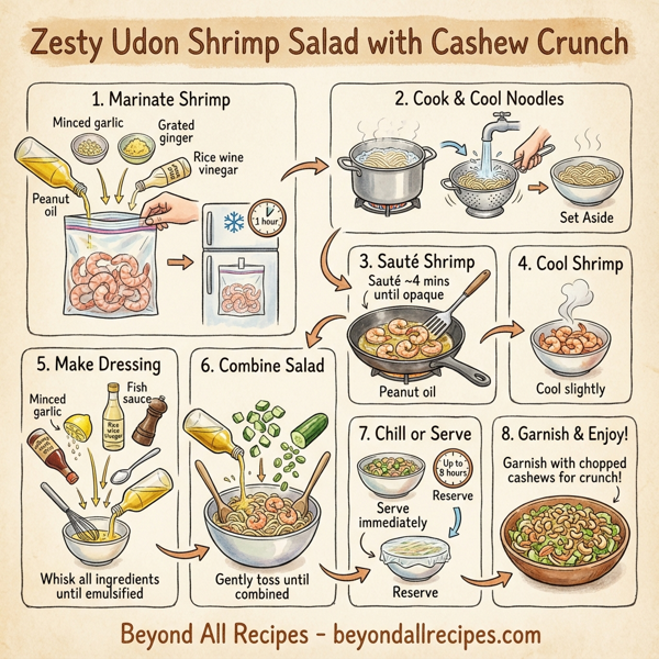 Zesty Udon Shrimp Salad with Cashew Crunch instructions