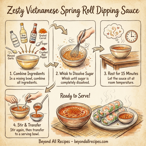 Zesty Vietnamese Spring Roll Dipping Sauce instructions