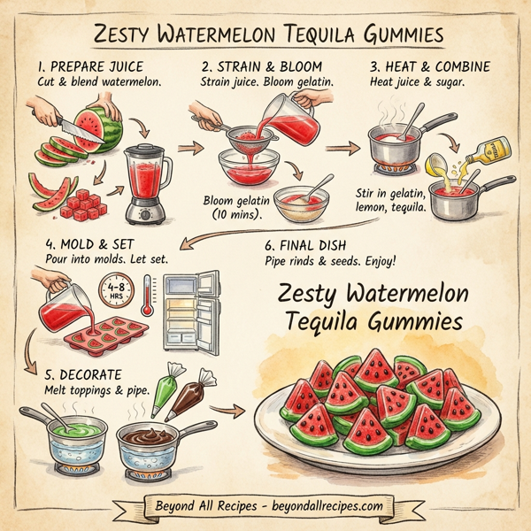Zesty Watermelon Tequila Gummies instructions