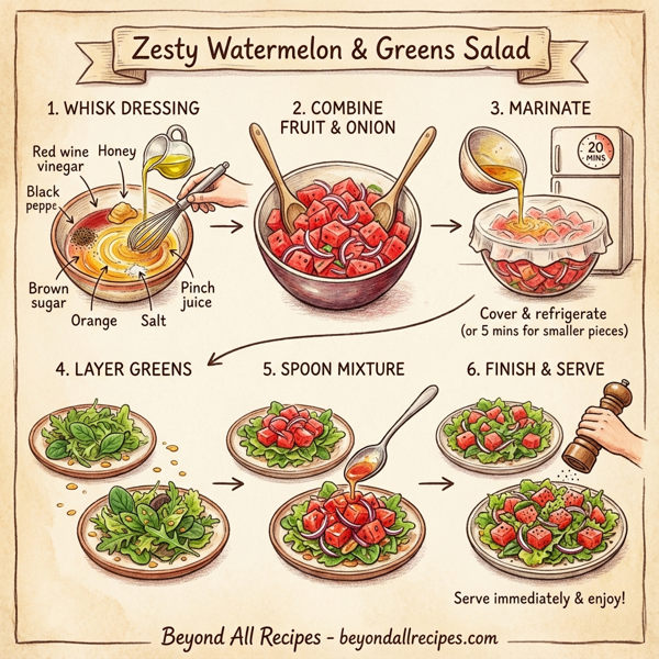 Zesty Watermelon & Greens Salad instructions